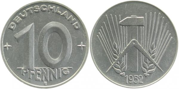 10 Pfennig DDR 1952 E J1507 f bfr
