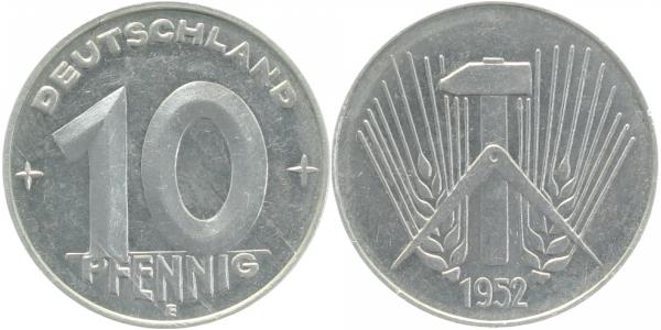 10 Pfennig DDR 1952 E vorzüglich J1507 vz