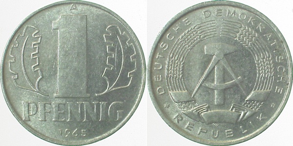 1 Pfennig DDR 1965 A ss