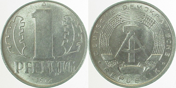 1 Pfennig DDR 1973 A stgl./spgl!!