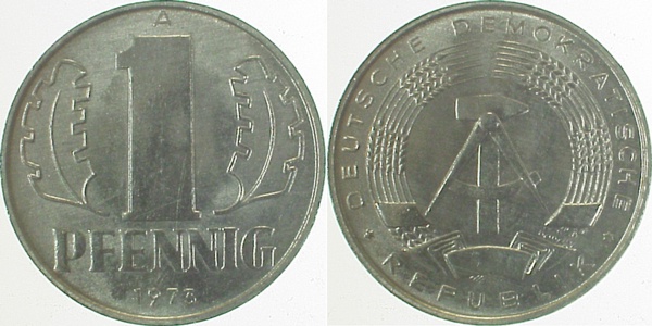 1 Pfennig DDR 1973 A ss J1508 ss 1 Pfennig