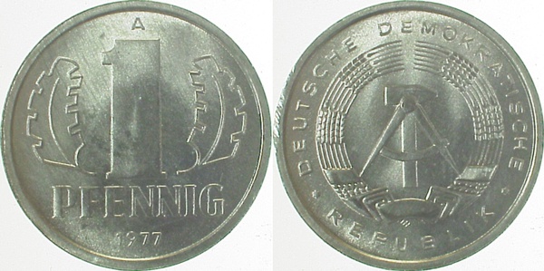 1 Pfennig DDR 1977 A stgl. EA