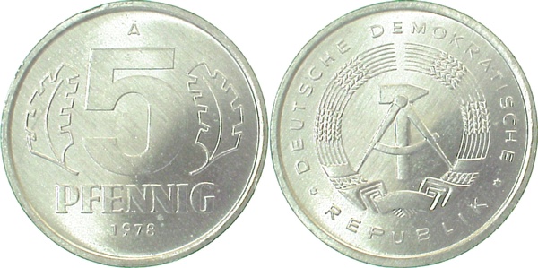 5 Pfennig DDR 1978 A ss