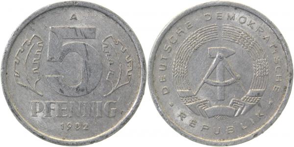 5 Pfennig DDR 1983 A stgl /matt J1509 stgl /matt 5 Pfennig