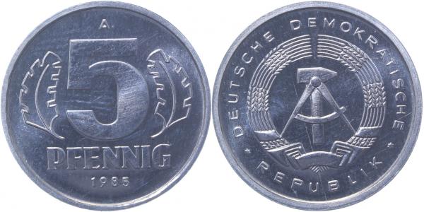 5 Pfennig DDR 1985 A vz