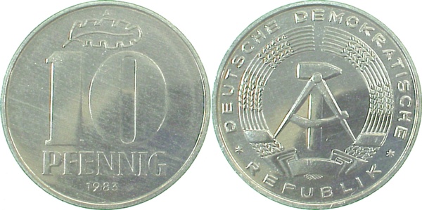 10 Pfennig DDR 1983 A ss J1510 ss 10 Pfennig