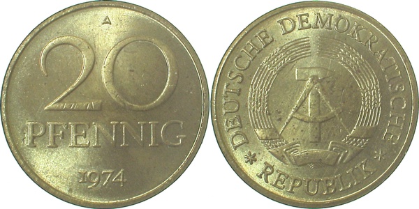 20 Pfennig DDR 1974 A vz