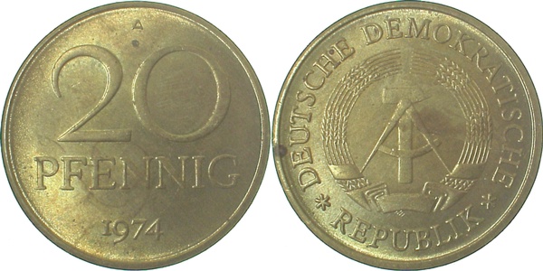 20 Pfennig DDR 1974 A ss