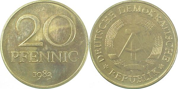 20 Pfennig DDR 1983 A vz