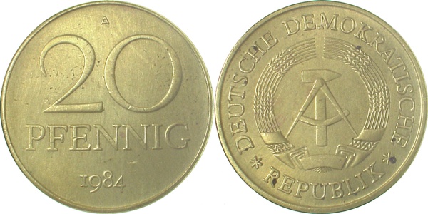 20 Pfennig DDR 1984 A ss