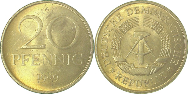 20 Pfennig DDR 1989 A ss