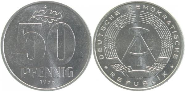 50 Pfennig DDR 1958 A bfr/st. EA!!!