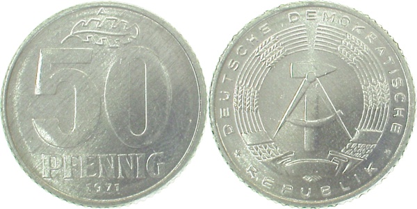 50 Pfennig DDR 1971 A ss J1512 ss 50 Pfennig