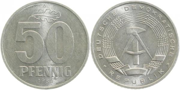 50 Pfennig DDR 1980 A ss J1512 ss 50 Pfennig