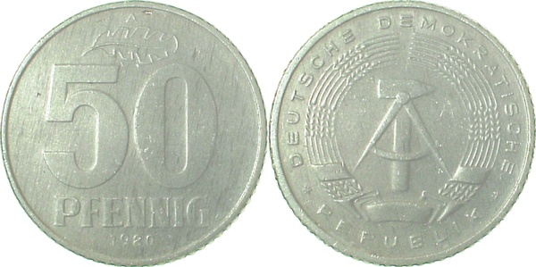 50 Pfennig DDR 1981 A stgl ! J1512 stgl 50 Pfennig