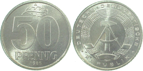 50 Pfennig DDR 1985 A spgl J1512 50 Pfennig