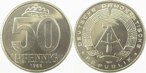 50 Pfennig DDR 1985Avz J1512 50 Pfennig