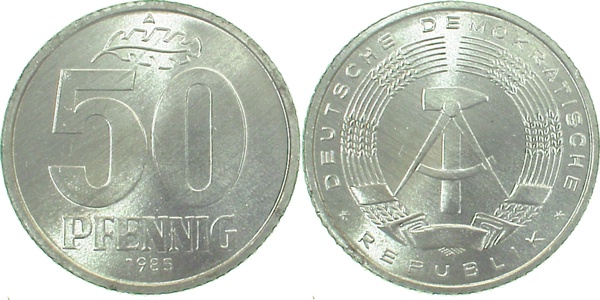50 Pfennig DDR 1985 A ss J1512 ss 50 Pfennig