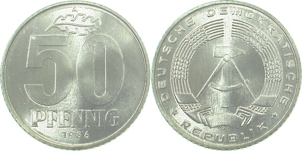 50 Pfennig DDR 1986 A spgl J1512 50 Pfennig