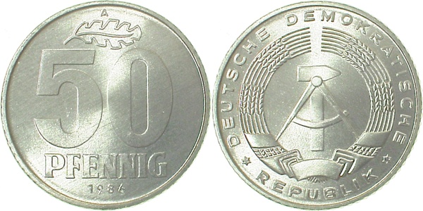50 Pfennig DDR 1986 A ss J1512 ss 50 Pfennig