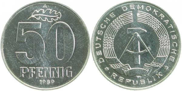 50 Pfennig DDR 1990 A spgl.