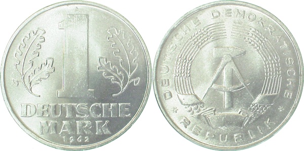 1 Mark DDR 1962 A pfrf/ Erstabschlag (Ea)! ! J1513 1 Mark