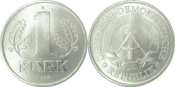 1 Mark DDR 1973 A bfr/stgl/matt J1514 bfr / stgl / matt 1 Mark
