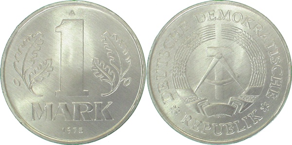 1 Mark DDR 1975 A bfr/stgl/matt J1514 bfr / stgl / matt 1 Mark