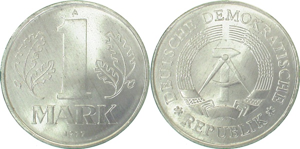 1 Mark DDR 1977 A bfr/stgl/matt J1514 bfr / stgl / matt 1 Mark
