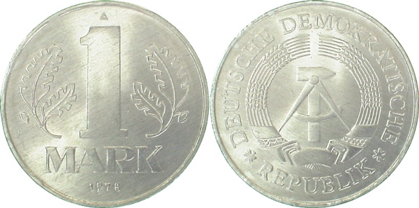 1 Mark DDR 1978 A bfr/stgl/matt