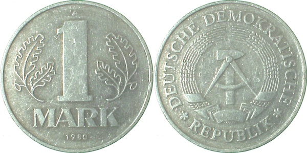 1 Mark DDR 1981 A stgl /matt fein! J1514 stgl /matt 1 Mark