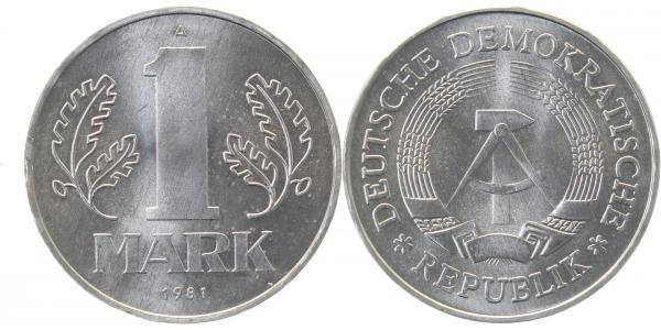 1 Mark DDR 1981 A stgl /matt J1514 stgl /matt 1 Mark