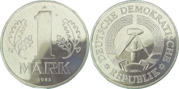 1 Mark DDR 1982 A bfr/stgl/matt