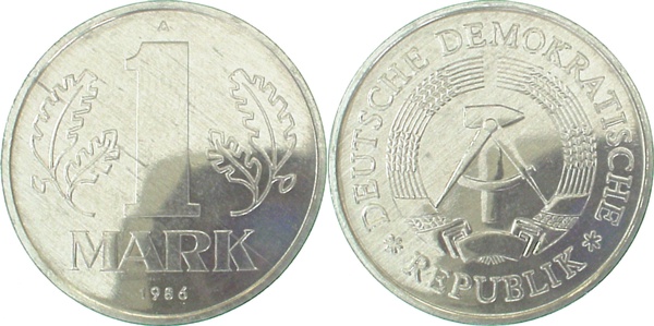 1 Mark DDR 1987 A bfr/stgl/matt