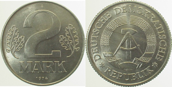2 Mark DDR 1974 A vz J1516 vz 2 Mark