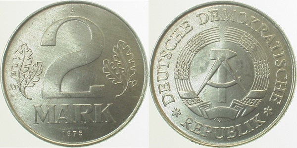 2 Mark DDR 1975 A ss J1516 ss 2 Mark