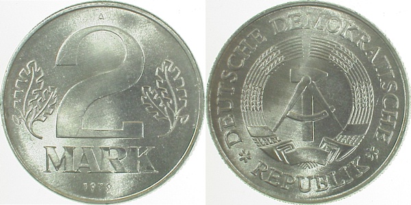 2 Mark DDR 1979 A bfr/stgl/matt J1516 bfr / stgl / matt 2 Mark