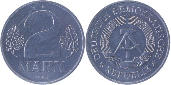 2 Mark DDR 1987 A bfr/stgl/matt J1516 bfr / stgl / matt 2 Mark