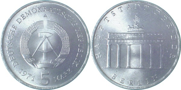 5 Mark Brandenb Tor 71A bfr J1536 bfr 5 Mark