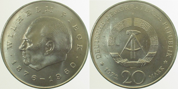 20 Mark Pieck 1972 vz J1541 vz 20 Mark