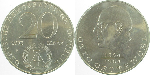 20 Mark Grotewohl 73 handgehoben J1548 20 Mark