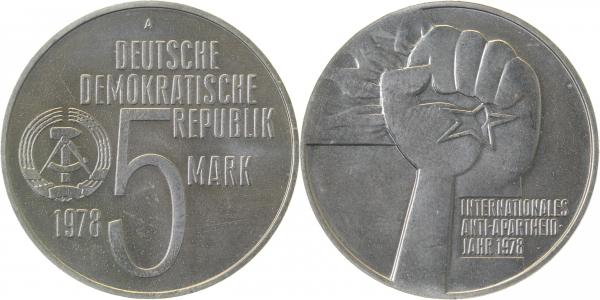 5 Mark Anti-Apartheid 1978 A vz J1569 vz 5 Mark