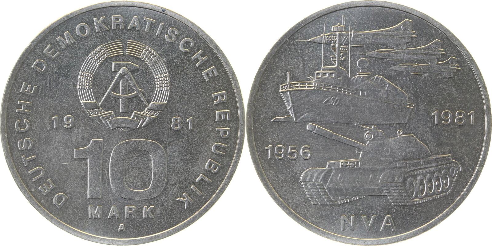 10 Mark 25J Nva 81 handgehoben J1578 10 Mark