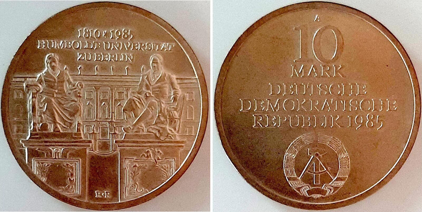 10 Mark DDR Humboldt-Uni 1985 A fast prägefrisch Archiv Franq