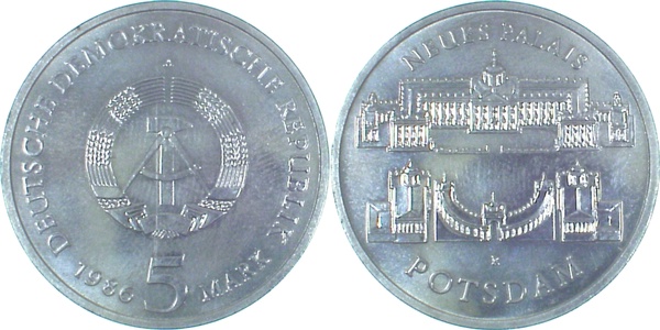 5 Mark Rotes Rathaus Berlin 1987 A Pp Original Top! J1614 Pp 5 Mark