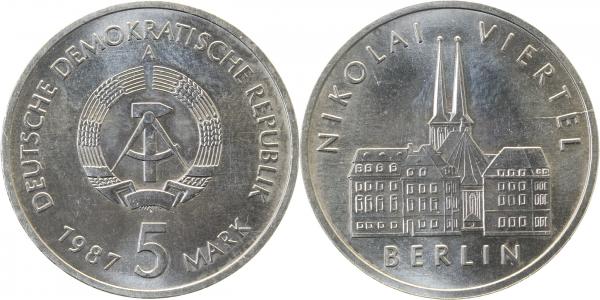 5 Mark Rotes Rathaus Berlin 1987 A Bronzemodel von Hoyer