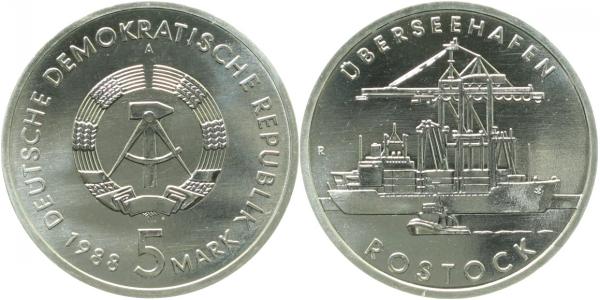 5 Mark Rostock Hafen 1988 A Gipsmodel ohne Text