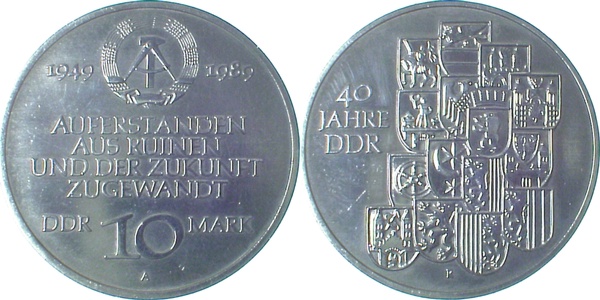 10 Mark 40J. DDR 1989 A