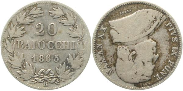 20 BAIOCCHI VATIKAN 1865 R Pius IX