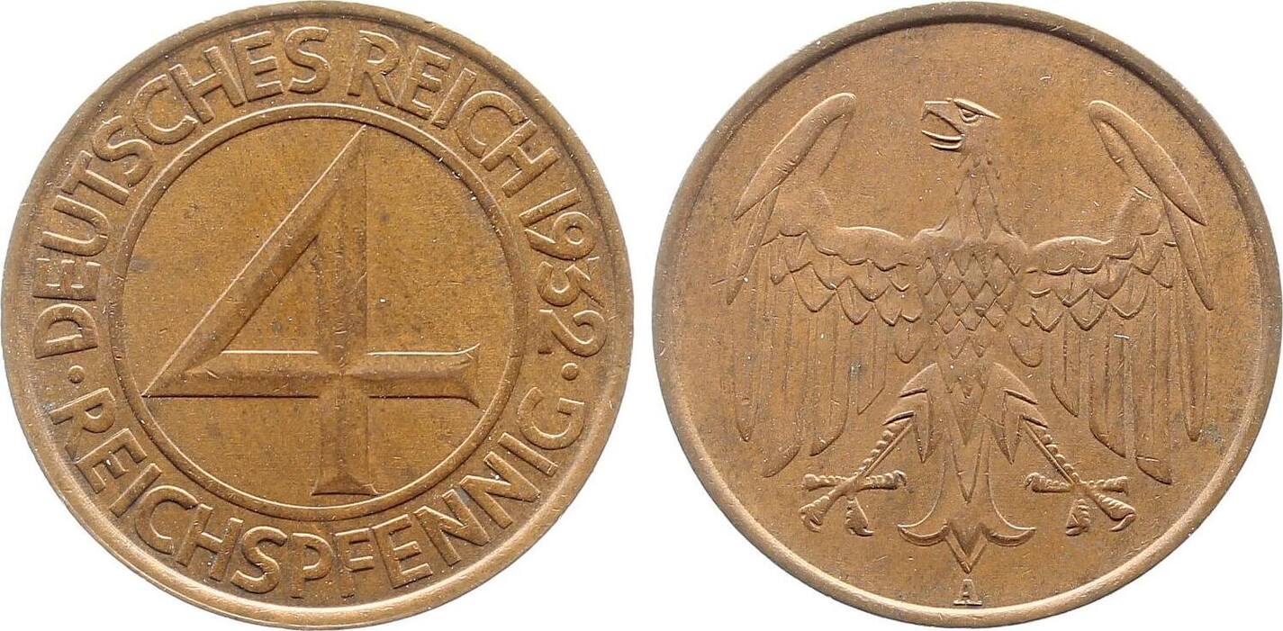 4 Reichspfennig 1932 A J315 vz/st